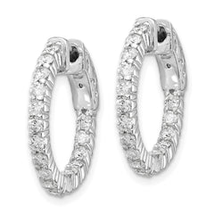 14k White Gold Round Hoop w/Safety Clasp Earring Mountings - 25
