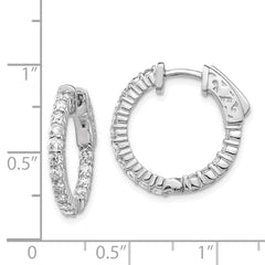 14k White Gold Round Hoop w/Safety Clasp Earring Mountings - 25