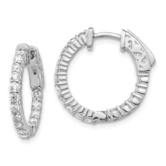 14k White Gold Round Hoop w/Safety Clasp Earring Mountings - 25