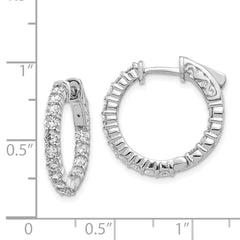 14k White Gold Round Hoop w/Safety Clasp Earring Mountings - 3