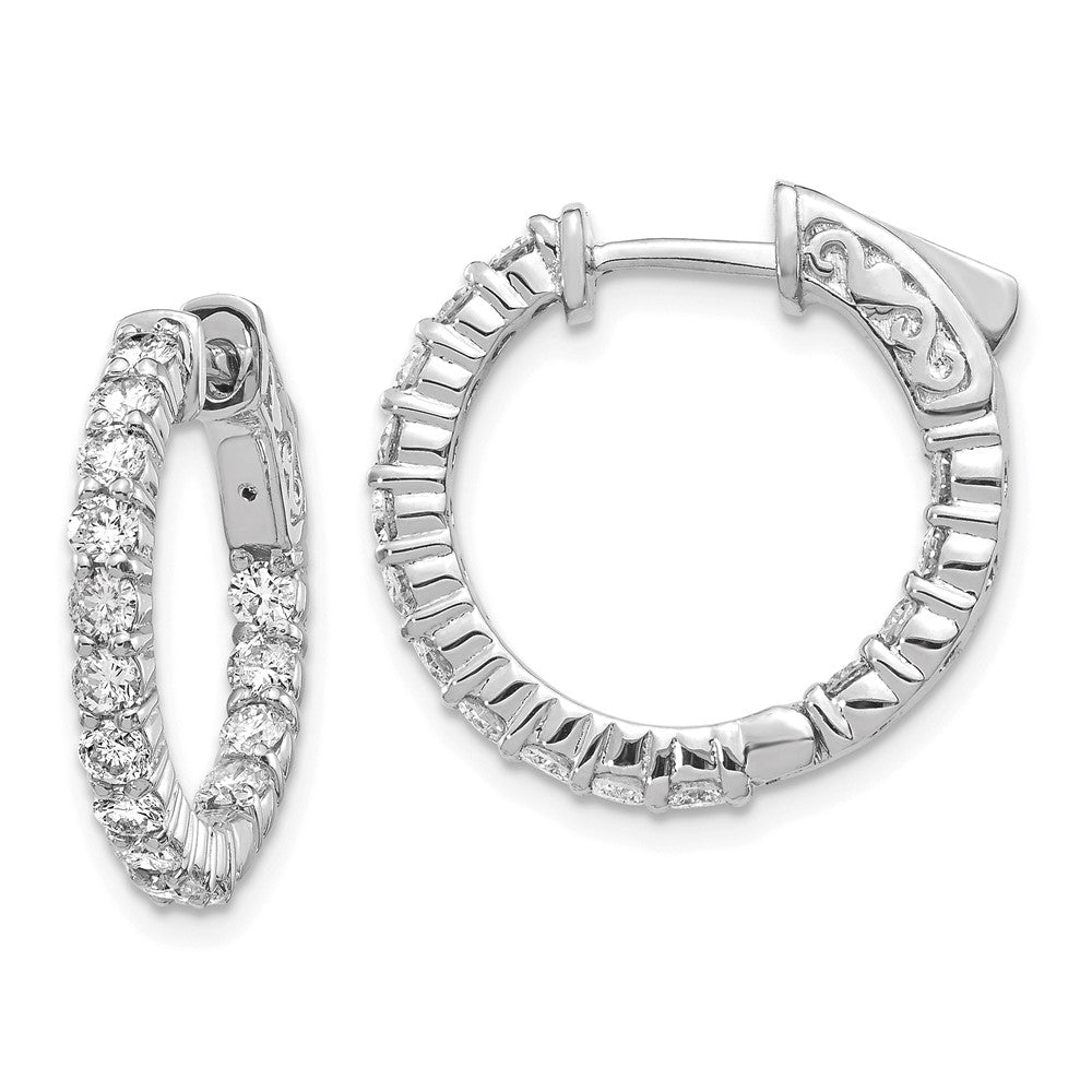 14k White Gold Round Hoop w/Safety Clasp Earring Mountings - 3