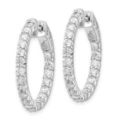 14k White Gold Round Hoop w/Safety Clasp Earring Mountings - 27