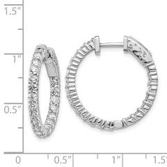 14k White Gold Round Hoop w/Safety Clasp Earring Mountings - 27