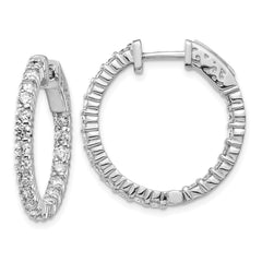 14k White Gold Round Hoop w/Safety Clasp Earring Mountings - 27