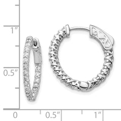 14k White Gold Round Hoop w/Safety Clasp Earring Mountings - 28