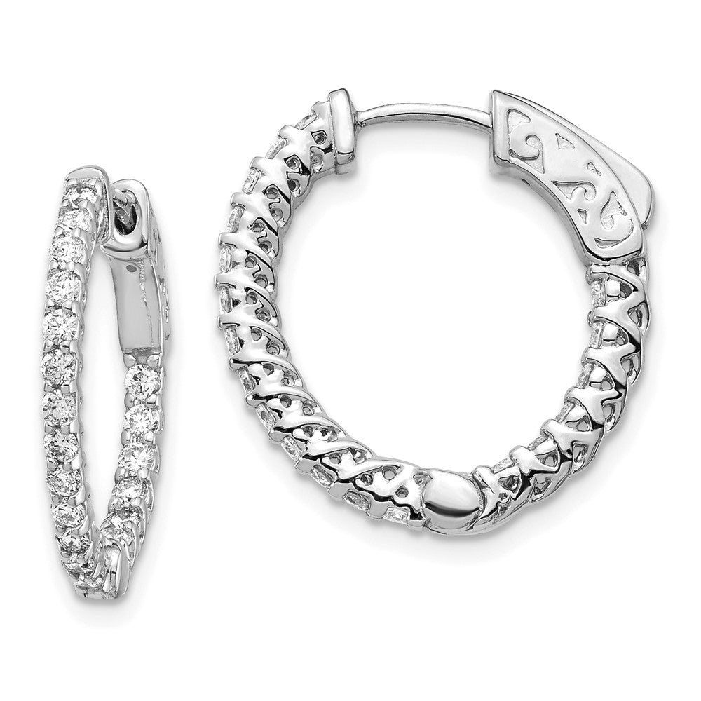 14k White Gold Round Hoop w/Safety Clasp Earring Mountings - 28