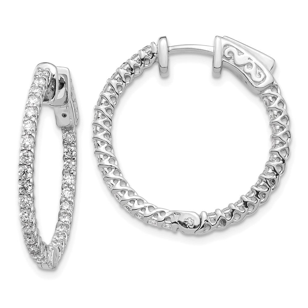 14k White Gold Round Hoop w/Safety Clasp Earring Mountings - 4