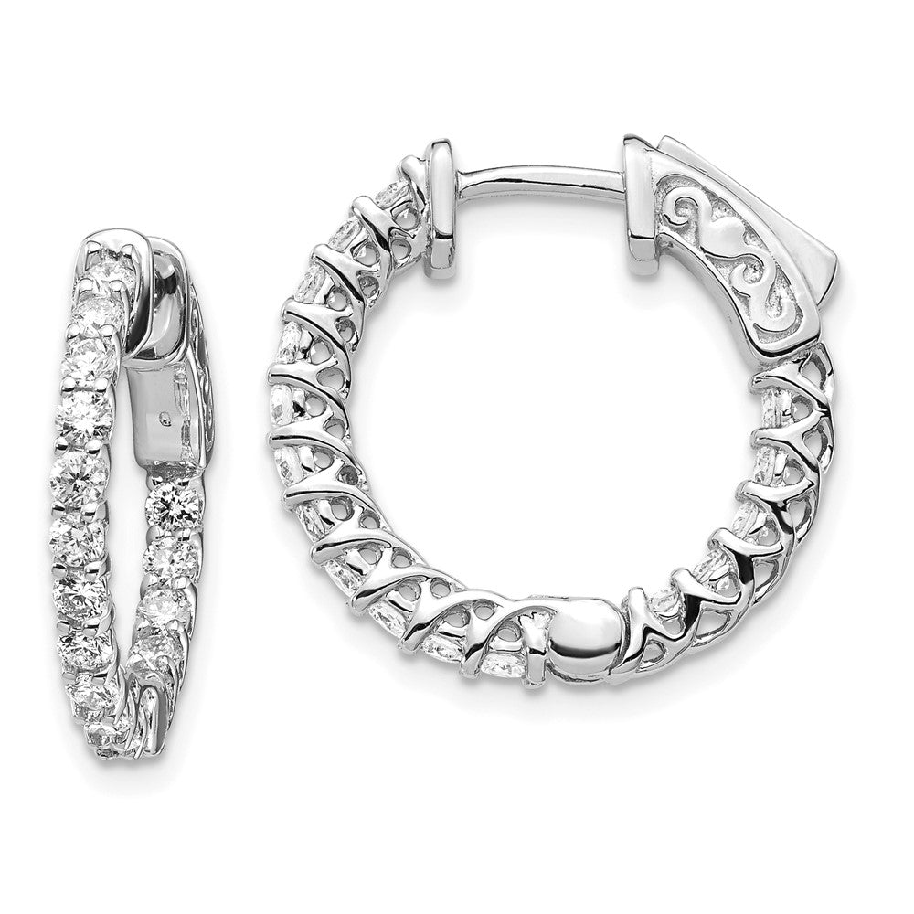 14k White Gold Round Hoop w/Safety Clasp Earring Mountings - 29