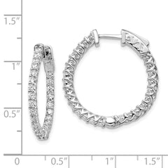 14k White Gold Round Hoop w/Safety Clasp Earring Mountings - 30