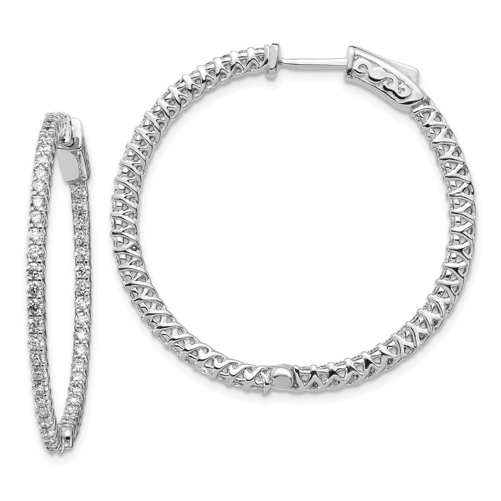 14k White Gold Round Hoop w/Safety Clasp Earring Mountings - 31