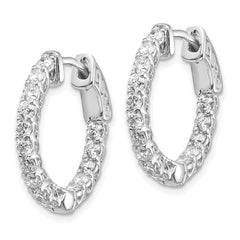 14k White Gold Round Hoop w/Safety Clasp Earring Mountings - 32
