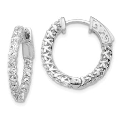14k White Gold Round Hoop w/Safety Clasp Earring Mountings - 32