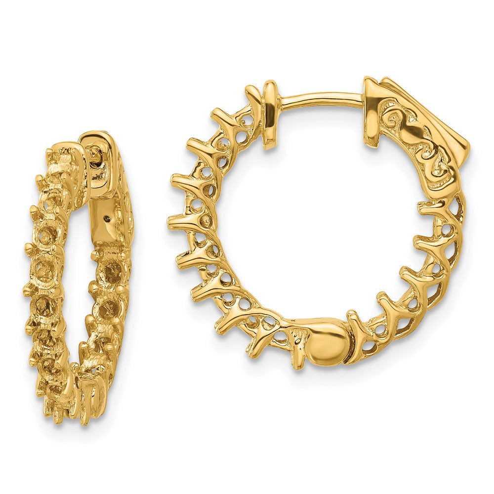 14k Round Hoop w/Safety Clasp Earring Mountings - 23