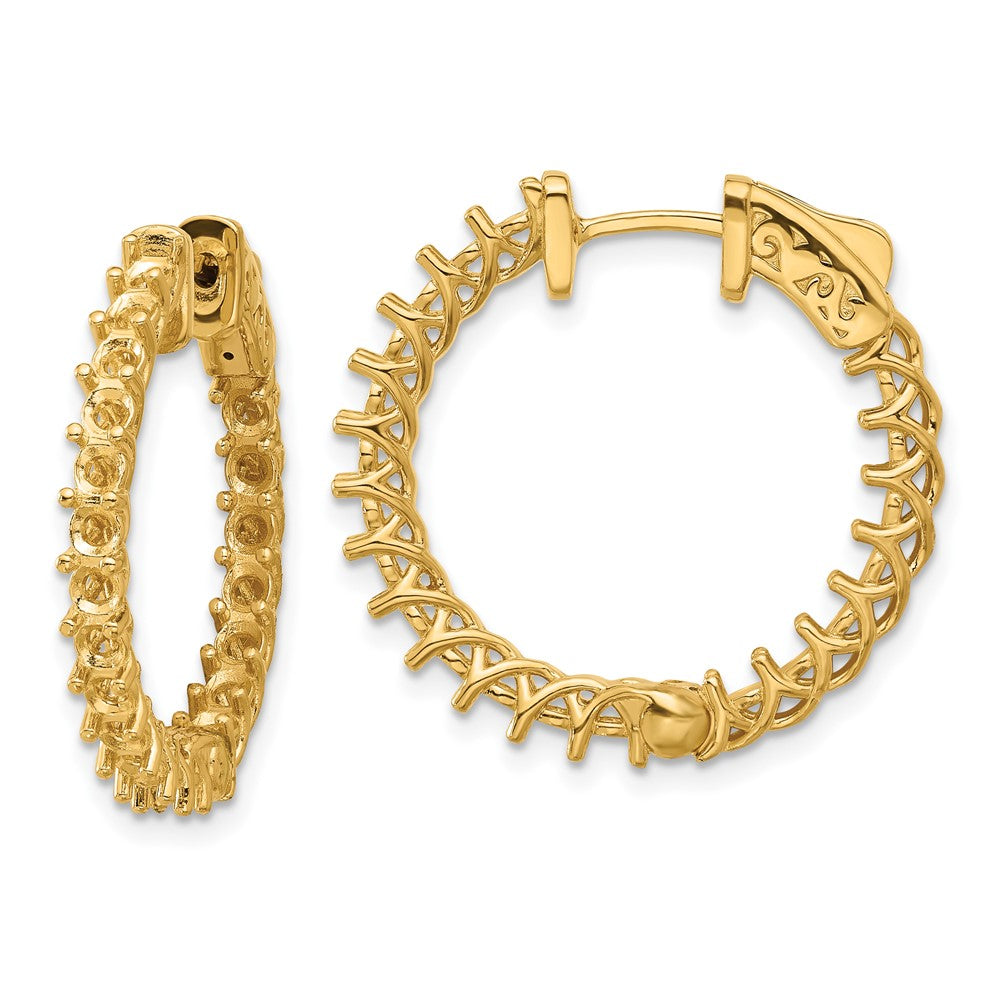 14k Round Hoop w/Safety Clasp Earring Mountings - 24