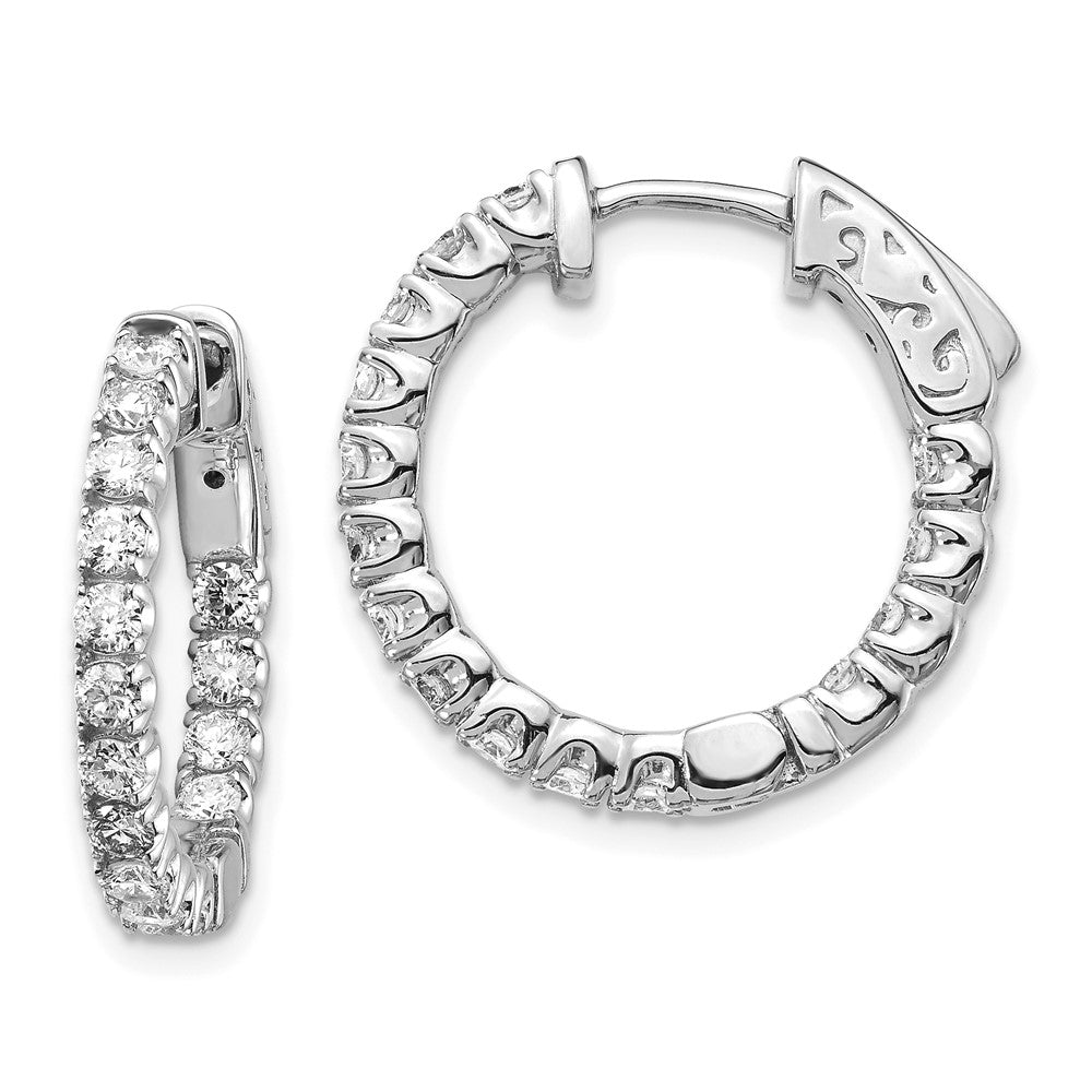 14k White Gold Round Hoop w/Safety Clasp Earring Mountings - 6
