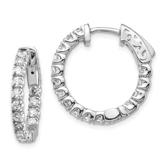 14k White Gold Round Hoop w/Safety Clasp Earring Mountings - 6