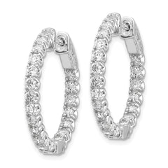 14k White Gold Round Hoop w/Safety Clasp Earring Mountings - 7