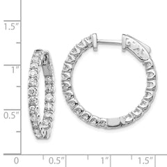 14k White Gold Round Hoop w/Safety Clasp Earring Mountings - 7