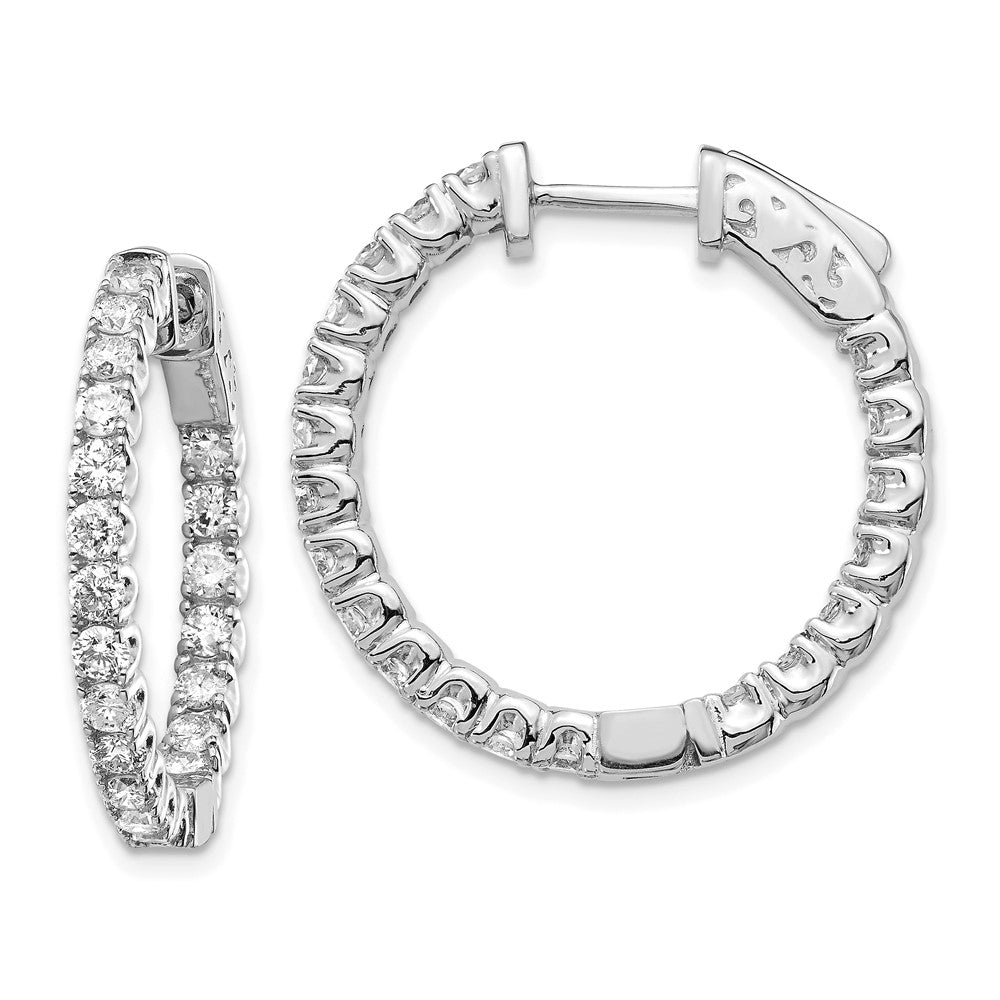 14k White Gold Round Hoop w/Safety Clasp Earring Mountings - 7