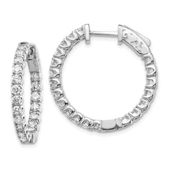 14k White Gold Round Hoop w/Safety Clasp Earring Mountings - 7