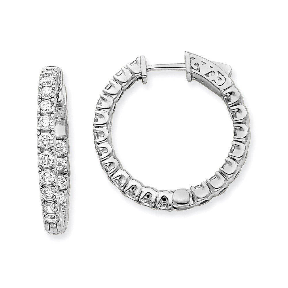 14k White Gold Round Hoop w/Safety Clasp Earring Mountings - 11