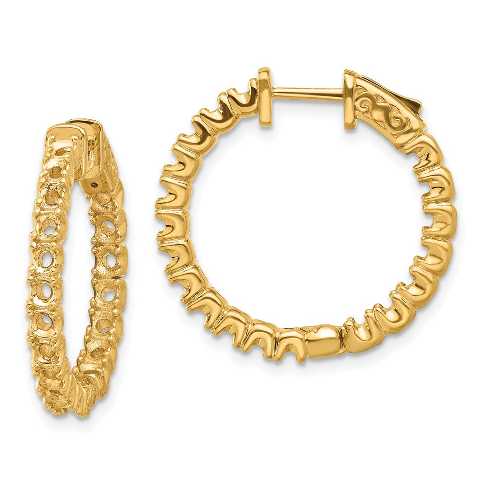 14k Round Hoop w/Safety Clasp Earring Mountings - 8