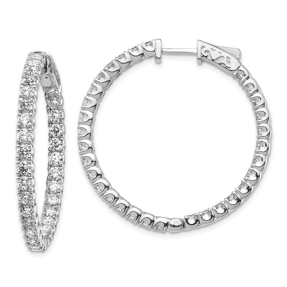14k White Gold Round Hoop w/Safety Clasp Earring Mountings - 33