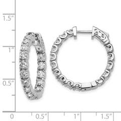 14k White Gold Round Hoop w/Safety Clasp Earring Mountings - 12