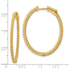 14k Oval Hoop w/Safety Clasp Earring Mountings - 5