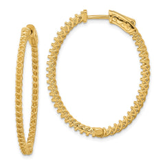 14k Oval Hoop w/Safety Clasp Earring Mountings - 5