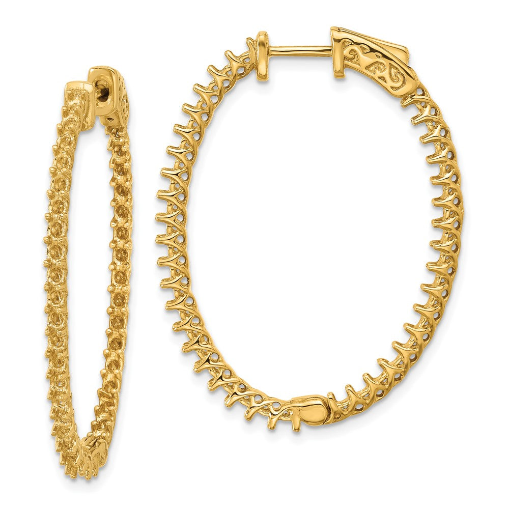 14k Oval Hoop w/Safety Clasp Earring Mountings - 6