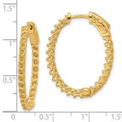 14k Oval Hoop w/Safety Clasp Earring Mountings - 7