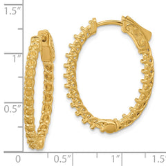 14k Oval Hoop w/Safety Clasp Earring Mountings - 8