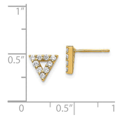 14k Diamond Triangle Open Earrings