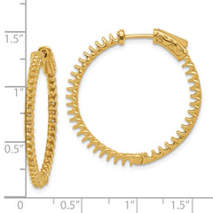 14K 1.56ct  78-1.7mm In/Out  Hoop w/ Safety Clasp Earring Mountings