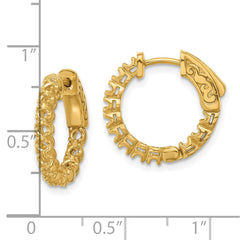 14K .84ct  24-2.0mm In/Out  Hoop w/ Safety Clasp Earring Mountings