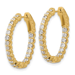 14K 2ct  40-2.3mm In/Out Oval Hoop w/ Safety Clasp Diamond Earrings