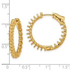 14K 2.1ct  42-2.3mm In/Out  Hoop w/ Safety Clasp Earring Mountings