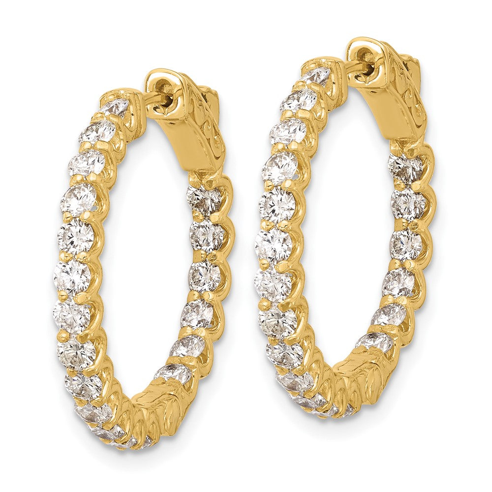 14K 2.42ct. 38-2.2mm In/Out  Hoop w/ Safety Clasp Earrings