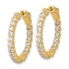 14K 2.42ct. 38-2.2mm In/Out  Hoop w/ Safety Clasp Earrings