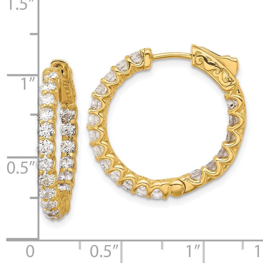 14K 2.42ct. 38-2.2mm In/Out  Hoop w/ Safety Clasp Earrings
