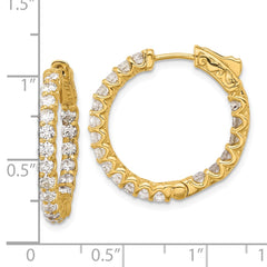 14K 2.42ct. 38-2.2mm In/Out  Hoop w/ Safety Clasp Earrings