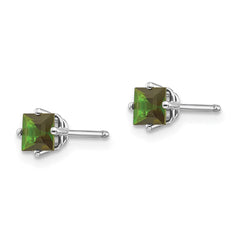 14k White Gold Green Tourmaline Earrings - 7