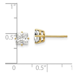 14k 5mm Cubic Zirconia Earrings - 2