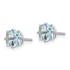 14k White Gold Aquamarine Earrings - 6