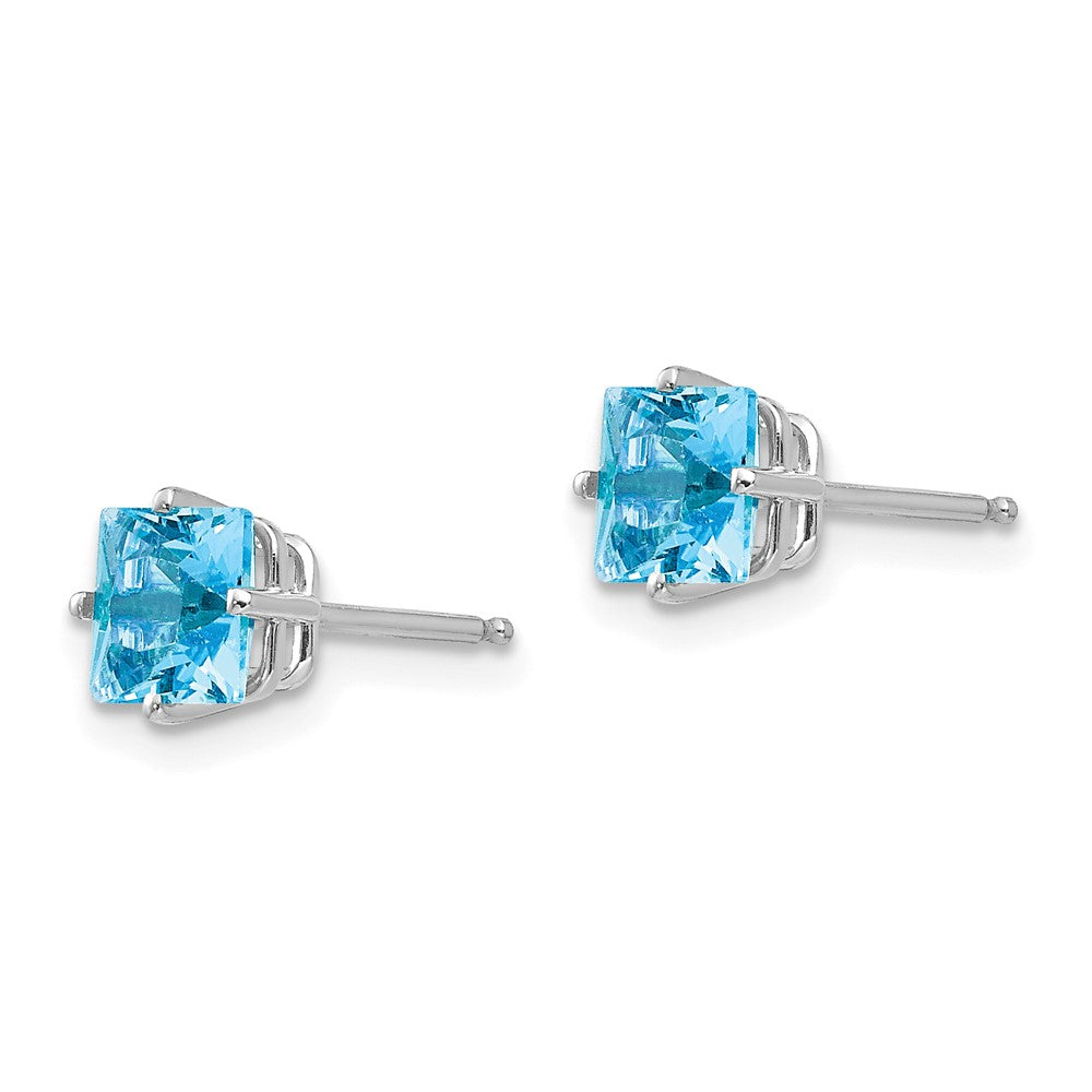 14k White Gold 5mm Square Earring Mounting