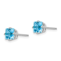 14k White Gold 5mm Square Earring Mounting