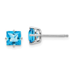 14k White Gold 5mm Square Earring Mounting