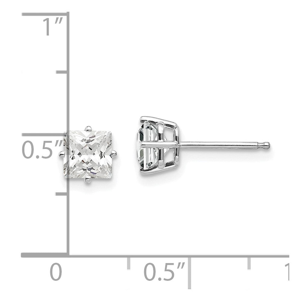 14k White Gold 5mm Cubic Zirconia Earrings