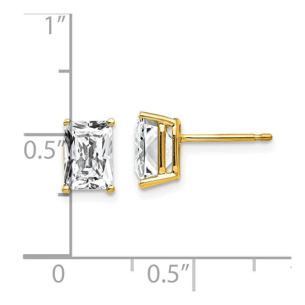 14k 7x5mm Radiant Cut Cubic Zirconia earring